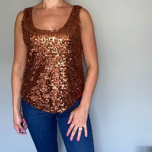 Brown Sequins Top
